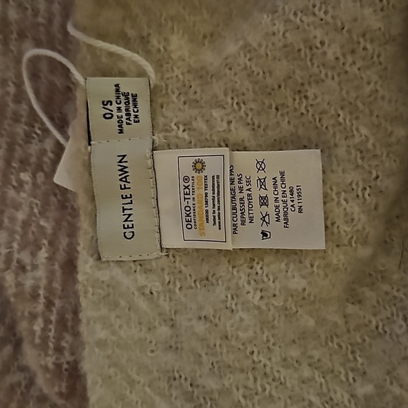 GENTLE FAWN Dusty Pink Color Block Fringe Winter Shawl Scarf - Picture 7 of 9